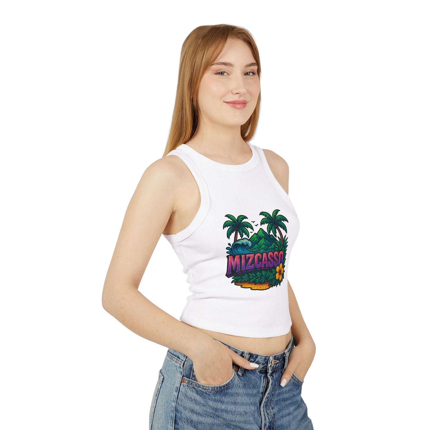 Tropical Vibes Racer Tank Top - Mizcasso Design