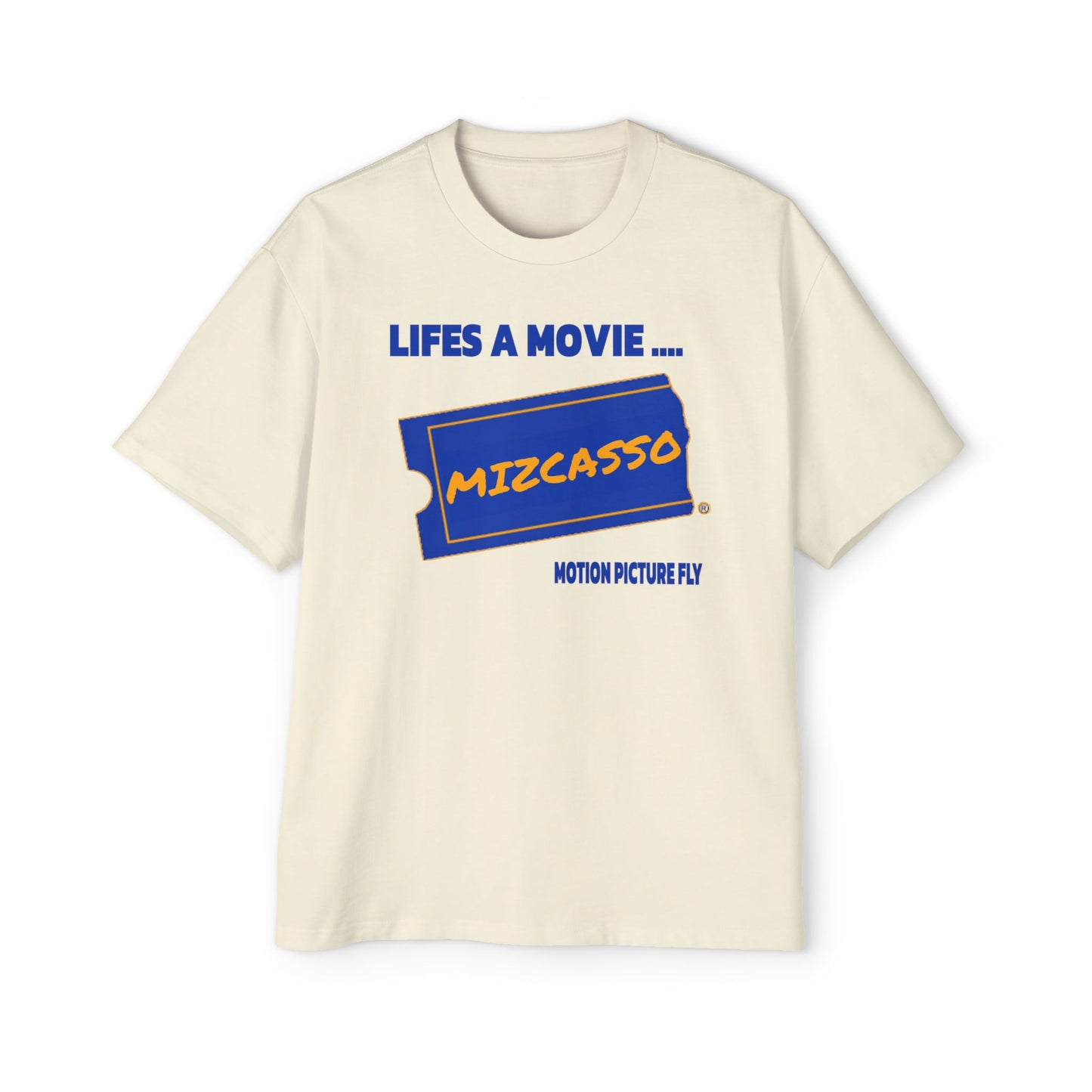 Men's Heavy Oversized Tee - 'Lifes a Movie' Graphic T-Shirt for Movie Lovers