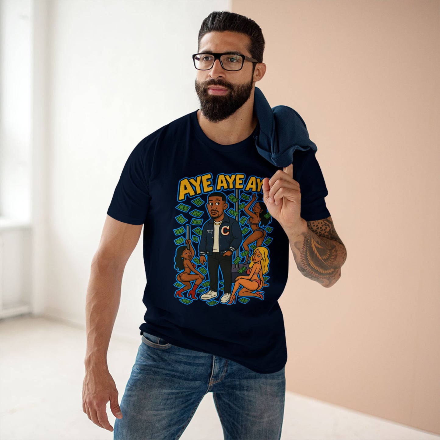 Adult Graphic Tee, Casual Streetwear, Unique Gift for Men, Fun Summer Shirt, Music Festival Apparel