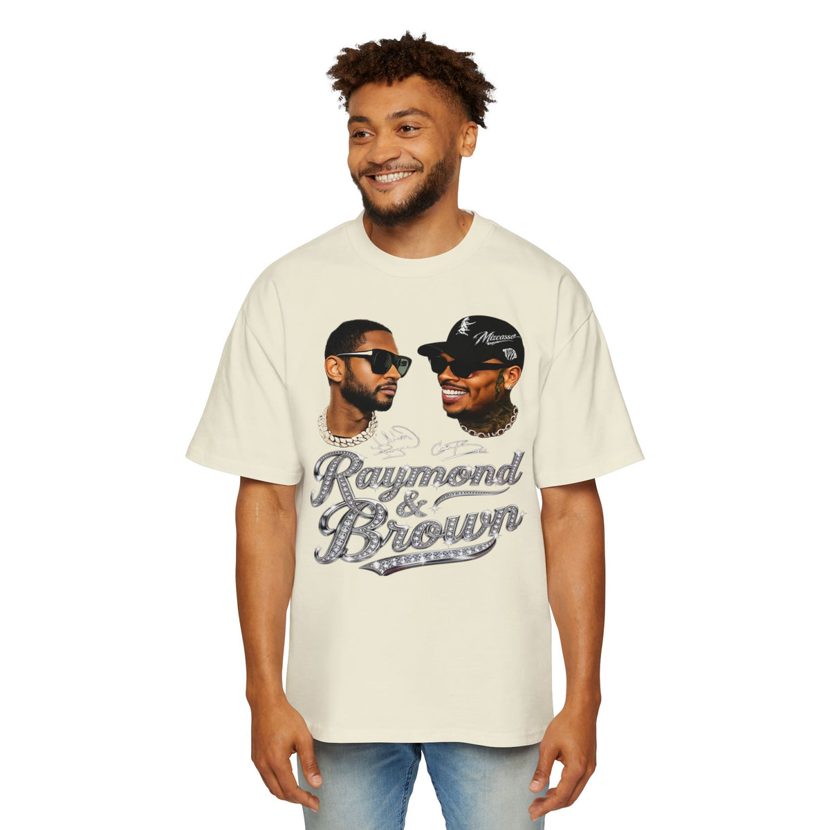 Men's Heavy Oversized Tee - Mizcasso Summer Time Cuffing Graphic