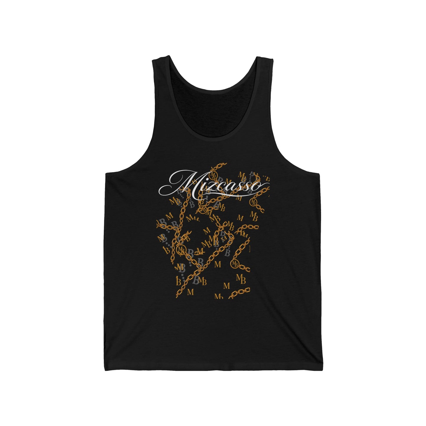 Floral Monogram Tank Top — Delicate Gold Letter Branch Graphic