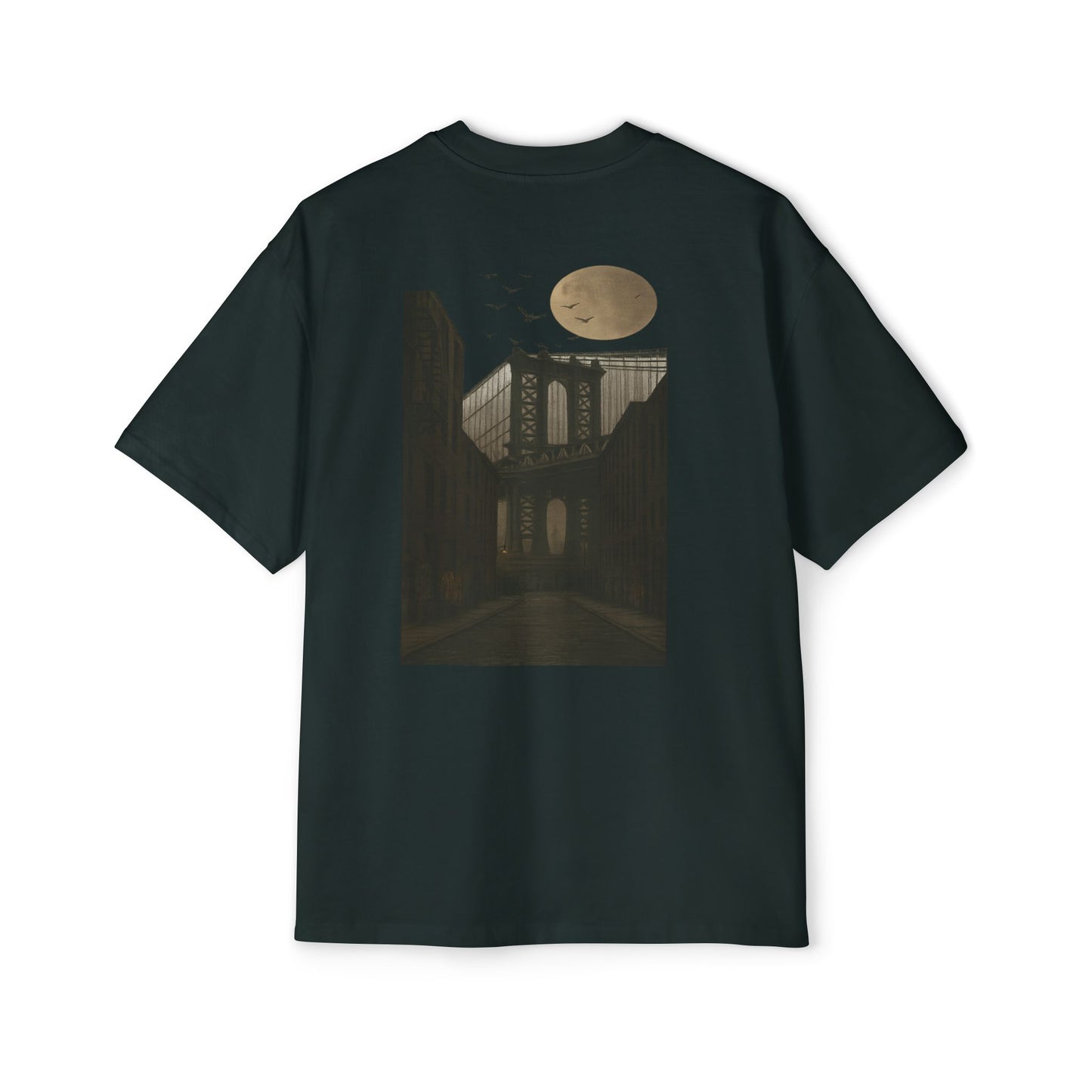 Men's Heavy Oversized Tee - Mizcasso Clothing with Brooklyn Bridge Design