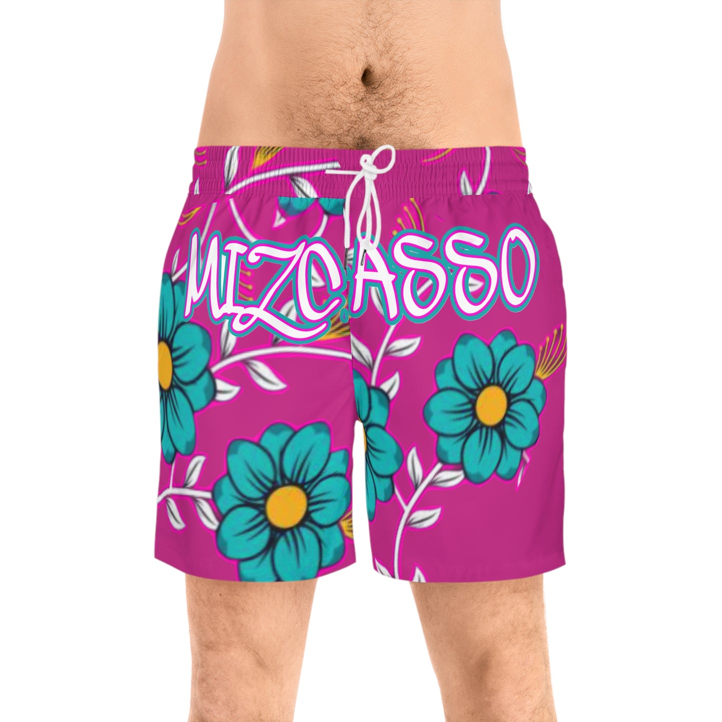 Vibrant Floral Men's Swim Shorts - Mizcasso Collection