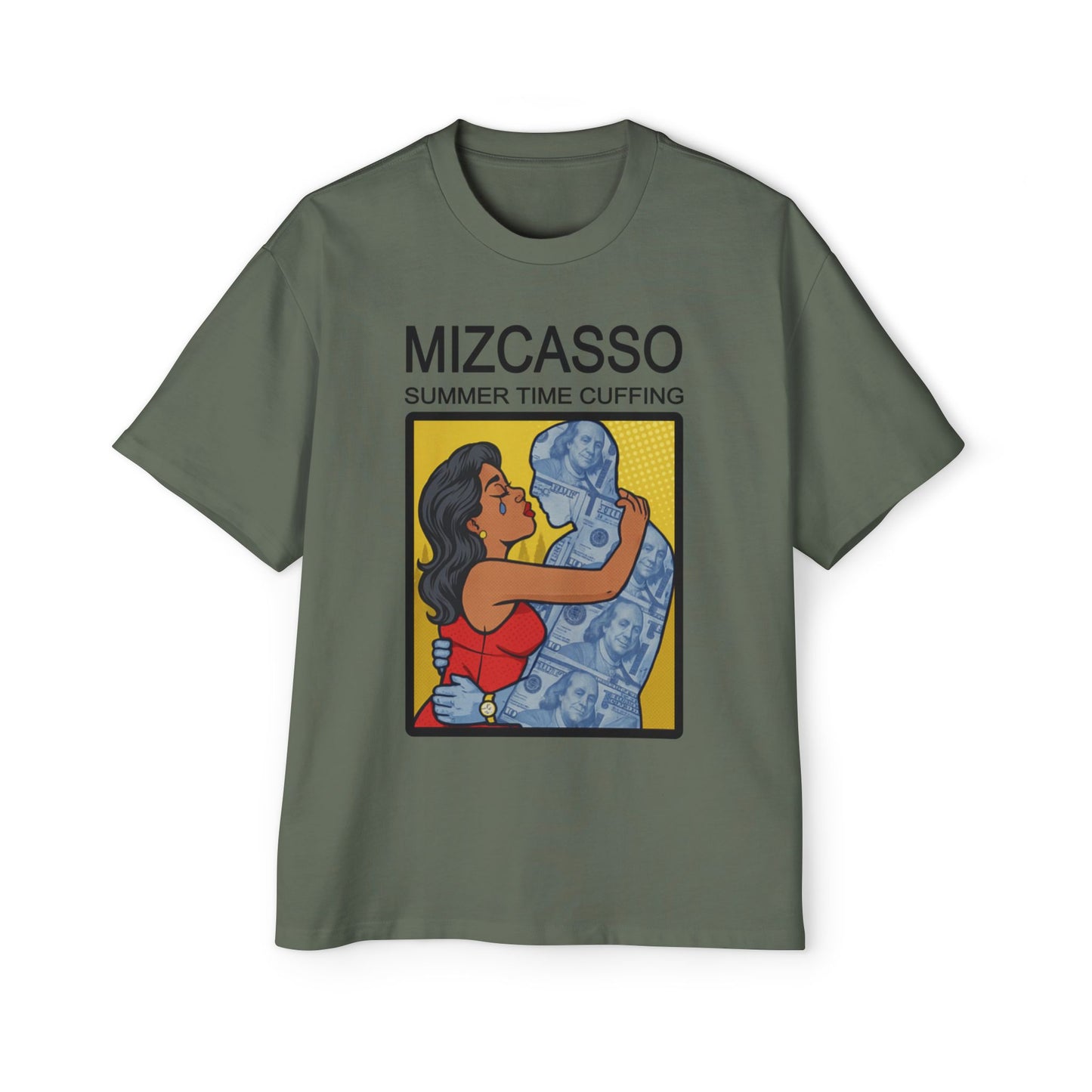 Men's Heavy Oversized Tee - Mizcasso Summer Time Cuffing Graphic