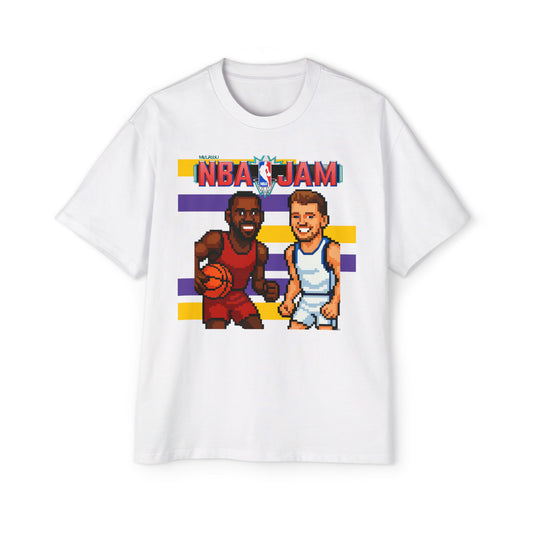 Men's NBA Jam Oversized Tee - Retro Basketball Graphic T-Shirt for Sports Fans