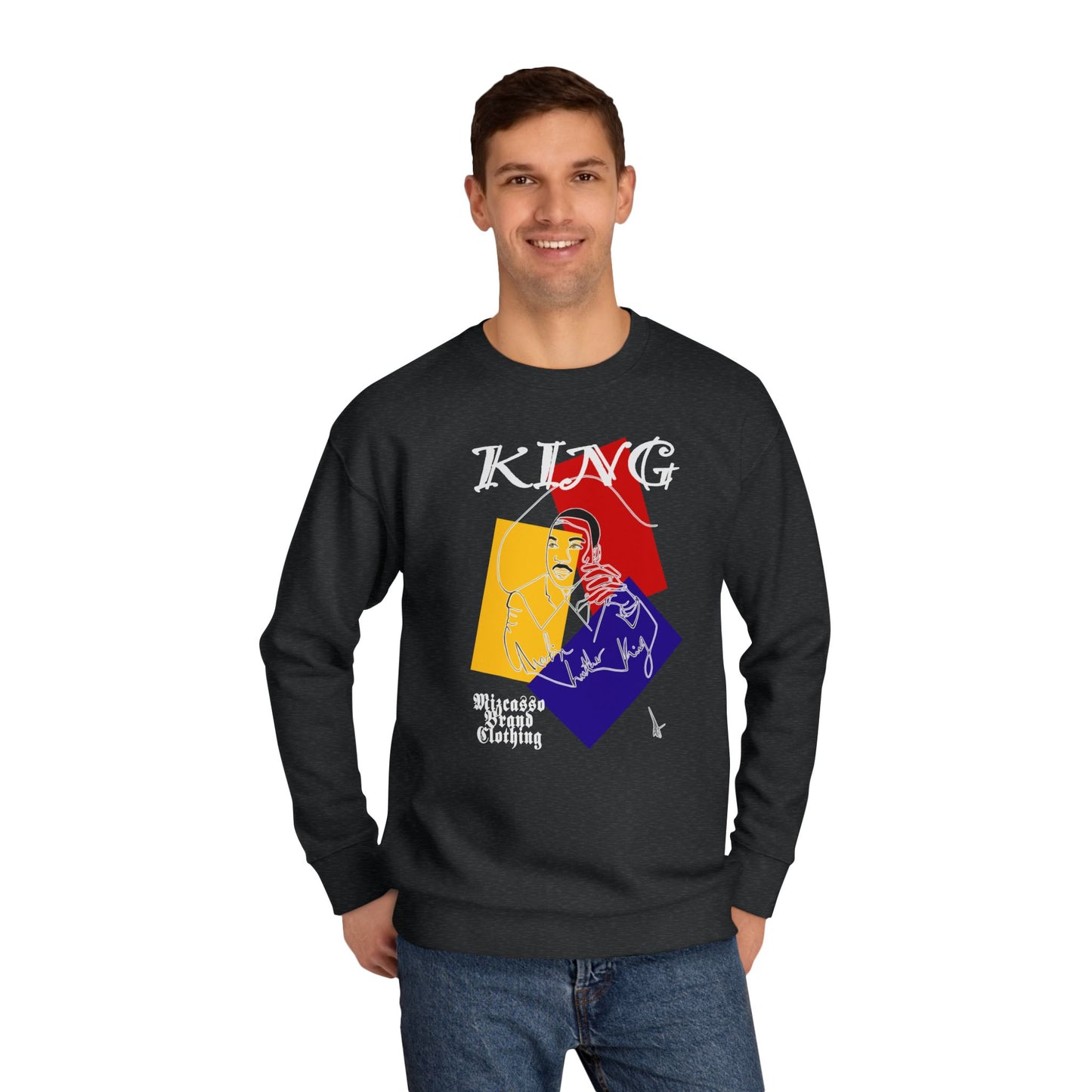 King Graphic Sweatshirt — Retro Abstract Art Crewneck