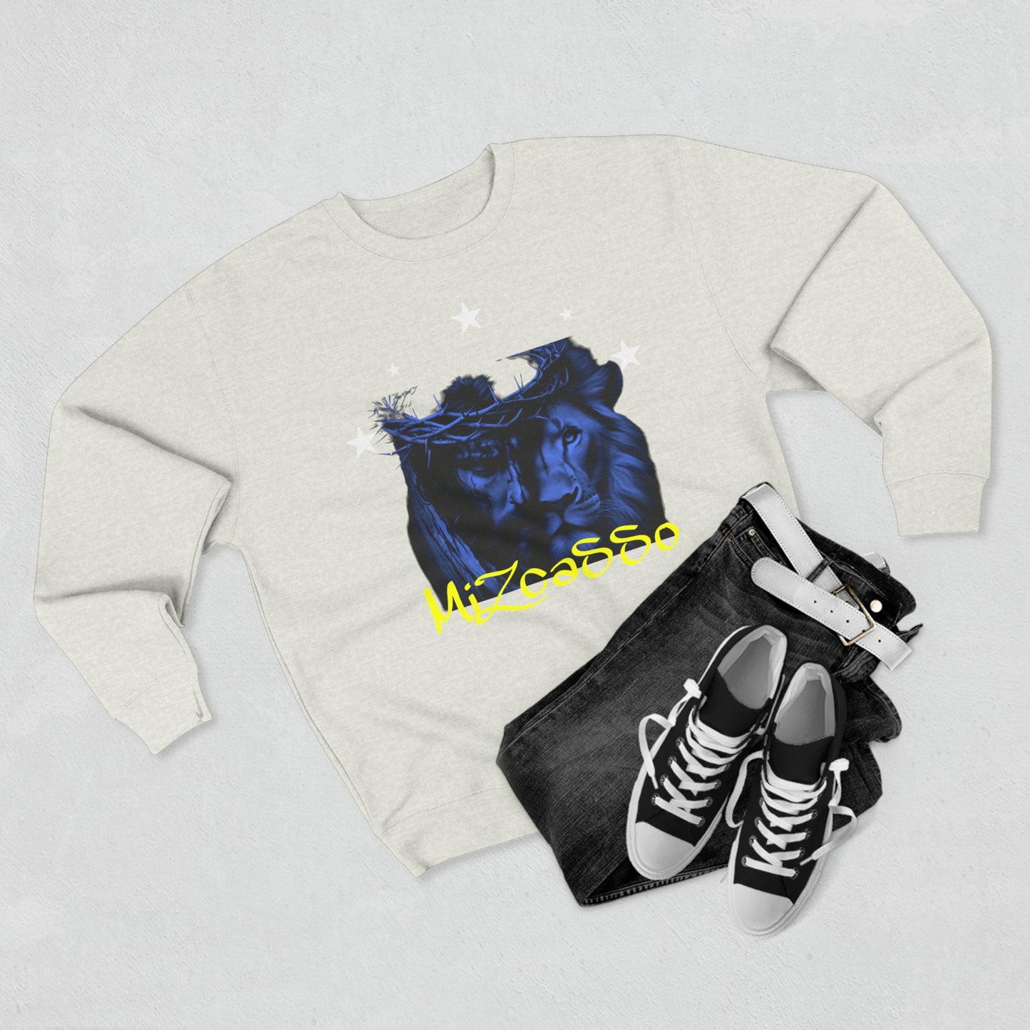 Wild Spirit Unisex Crewneck Sweatshirt with Lion Design