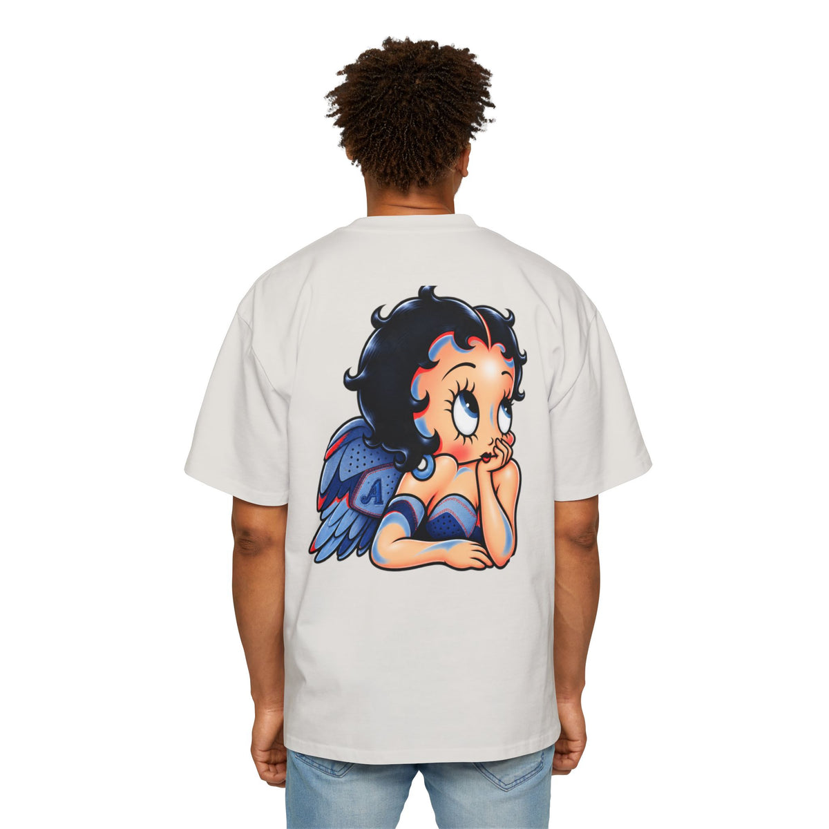 Betty Boop Angel Graphic Tee — Vintage Cartoon Oversized T-Shirt