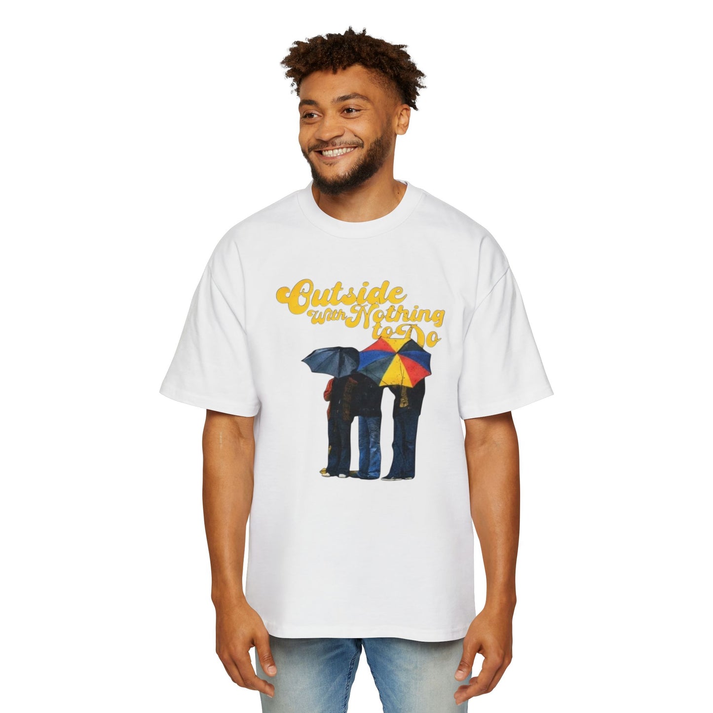 Graphic Tee — "Outside Ain't Nothing To Do / Find Something To Do" Vintage Rain Umbrella Design
