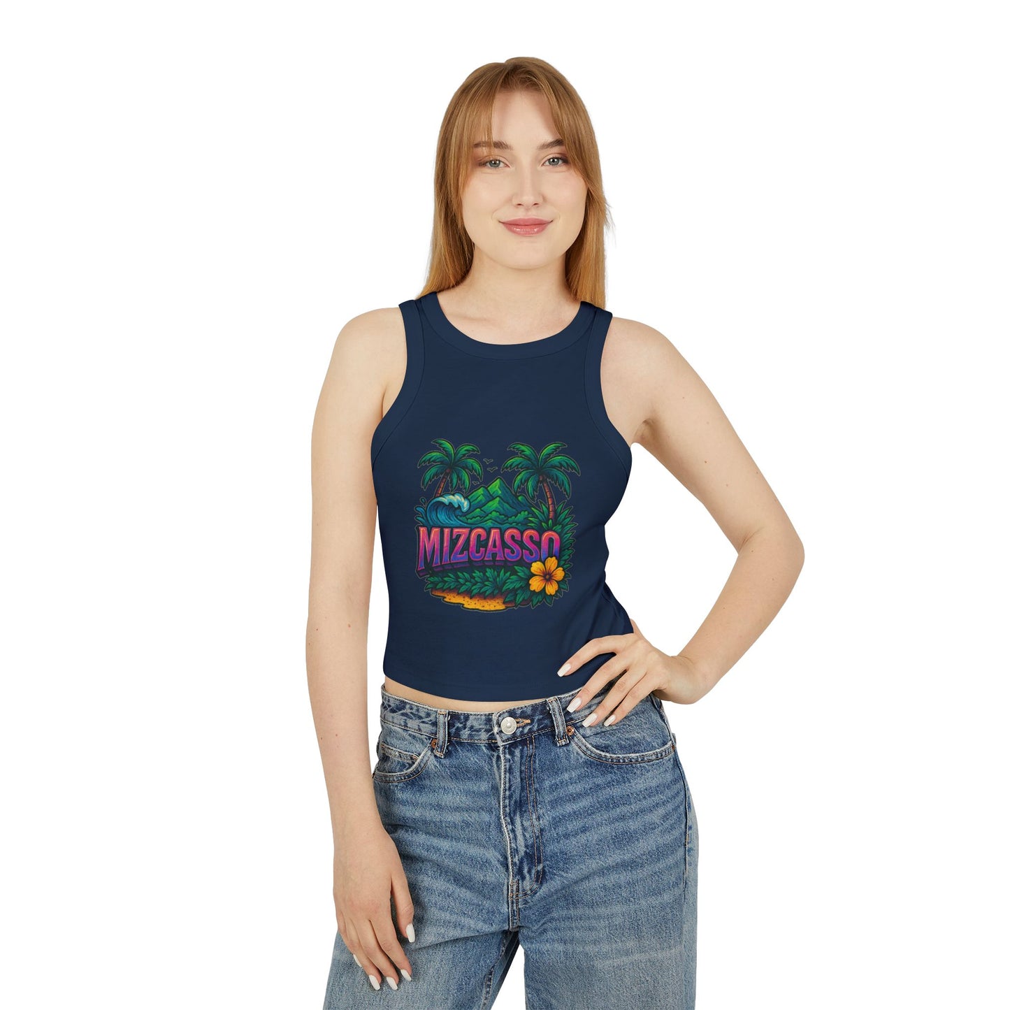 Tropical Vibes Racer Tank Top - Mizcasso Design