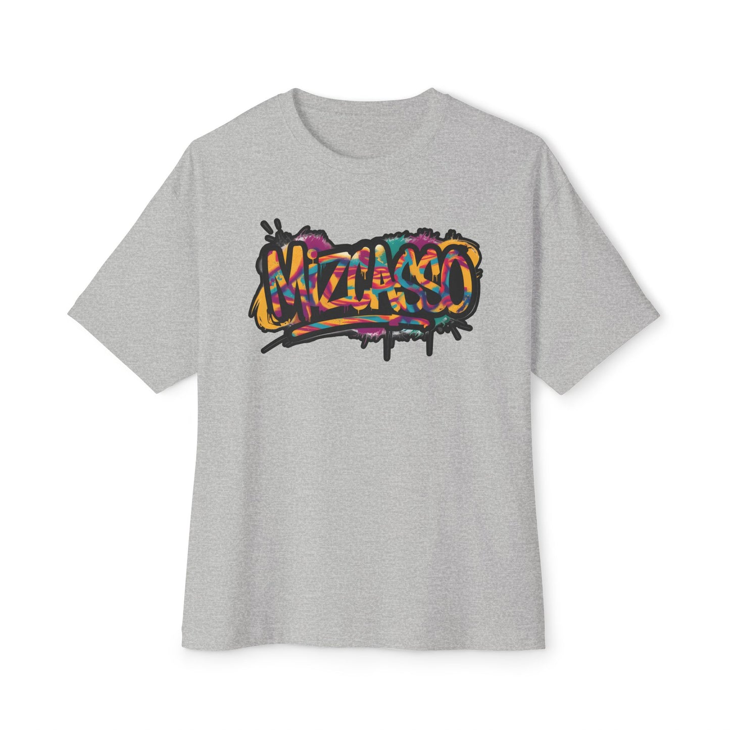 Graffiti-Inspired Unisex Oversized Boxy Tee - Urban Street Style Artwork