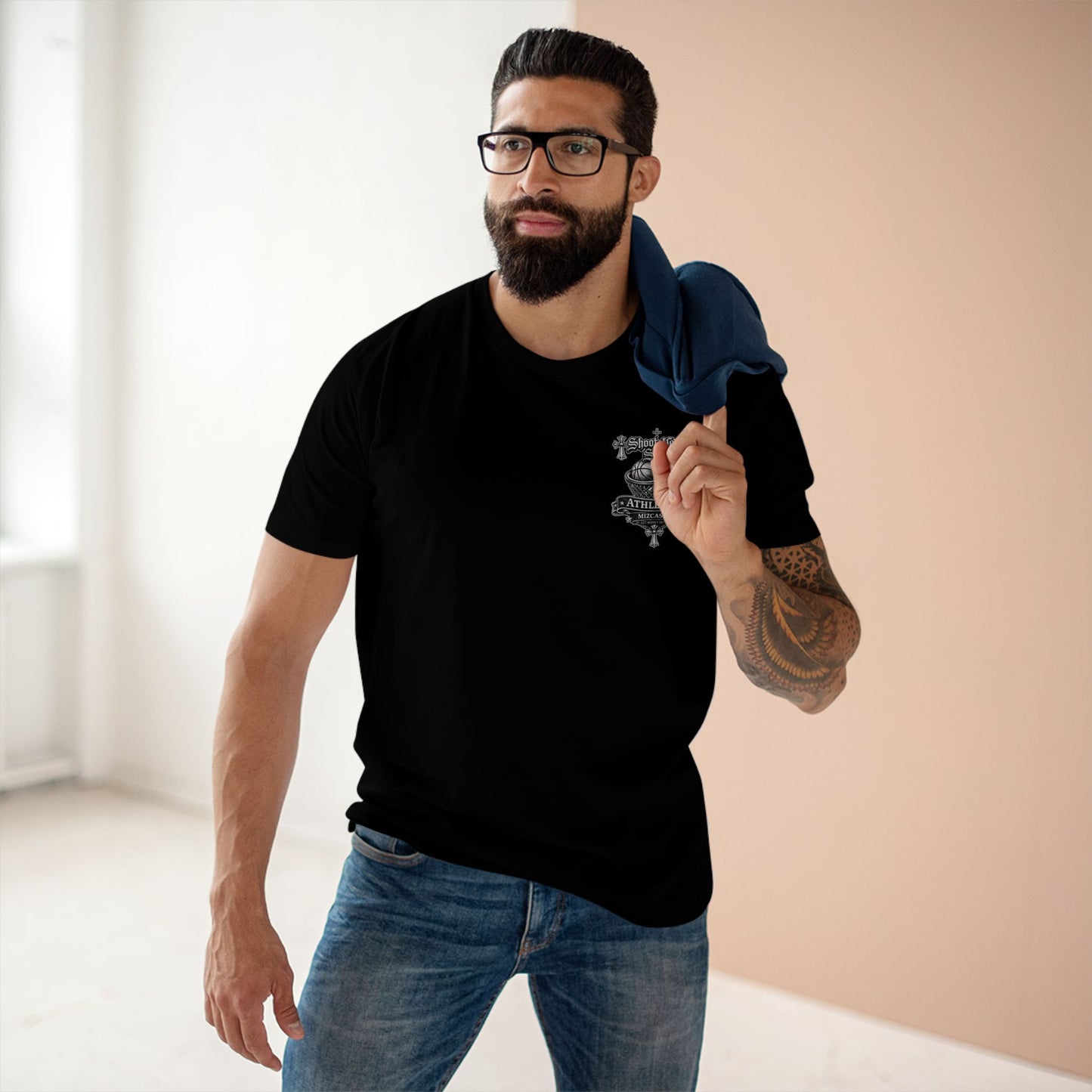 SYS Mizcasso Crest T-Shirt — Gothic Shield Logo Tee