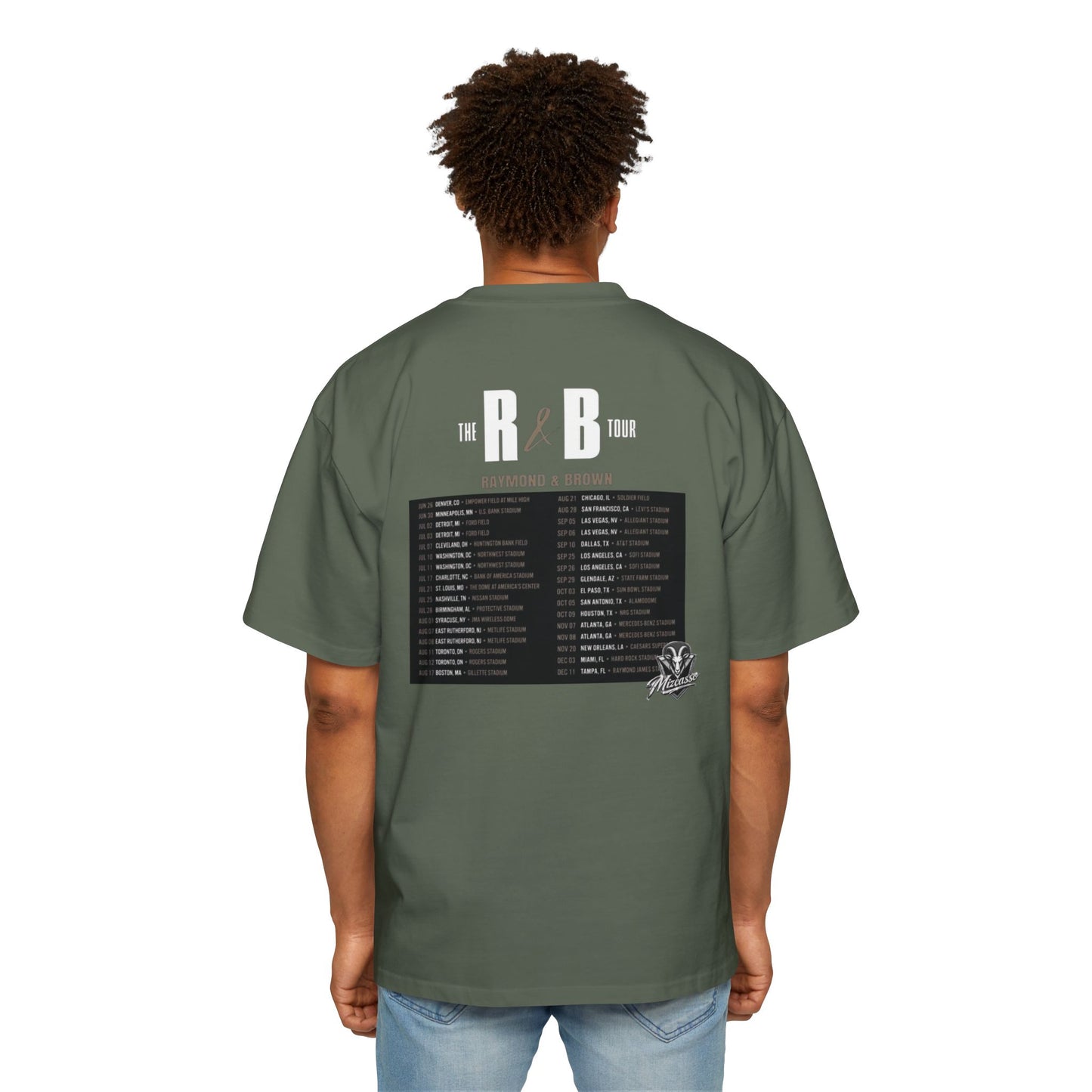 Raymond & Brown Tour Tee — Men's Oversized Graphic T-Shirt