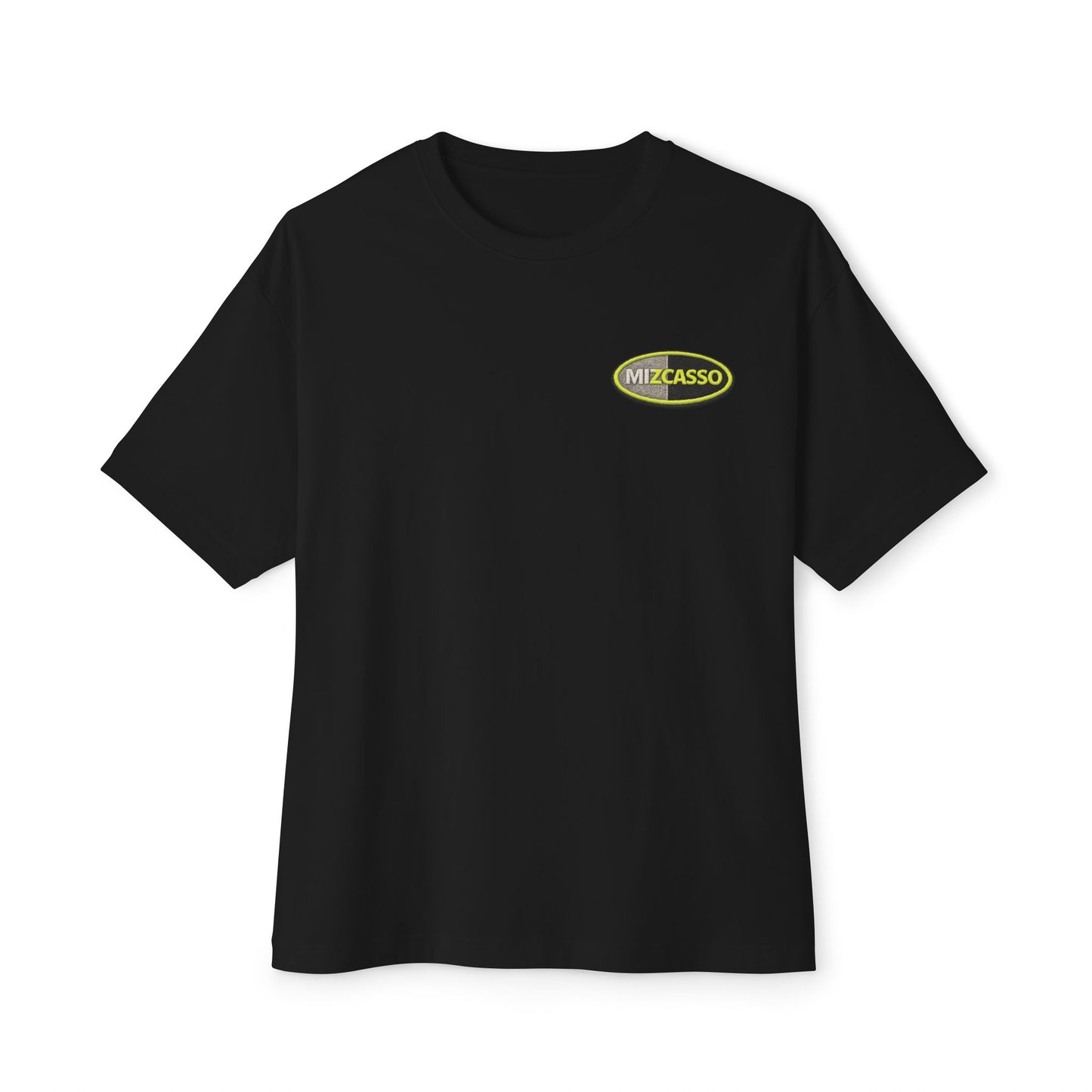 Mizcasso Logo Boxy Tee — Minimal Vintage Graphic T-Shirt