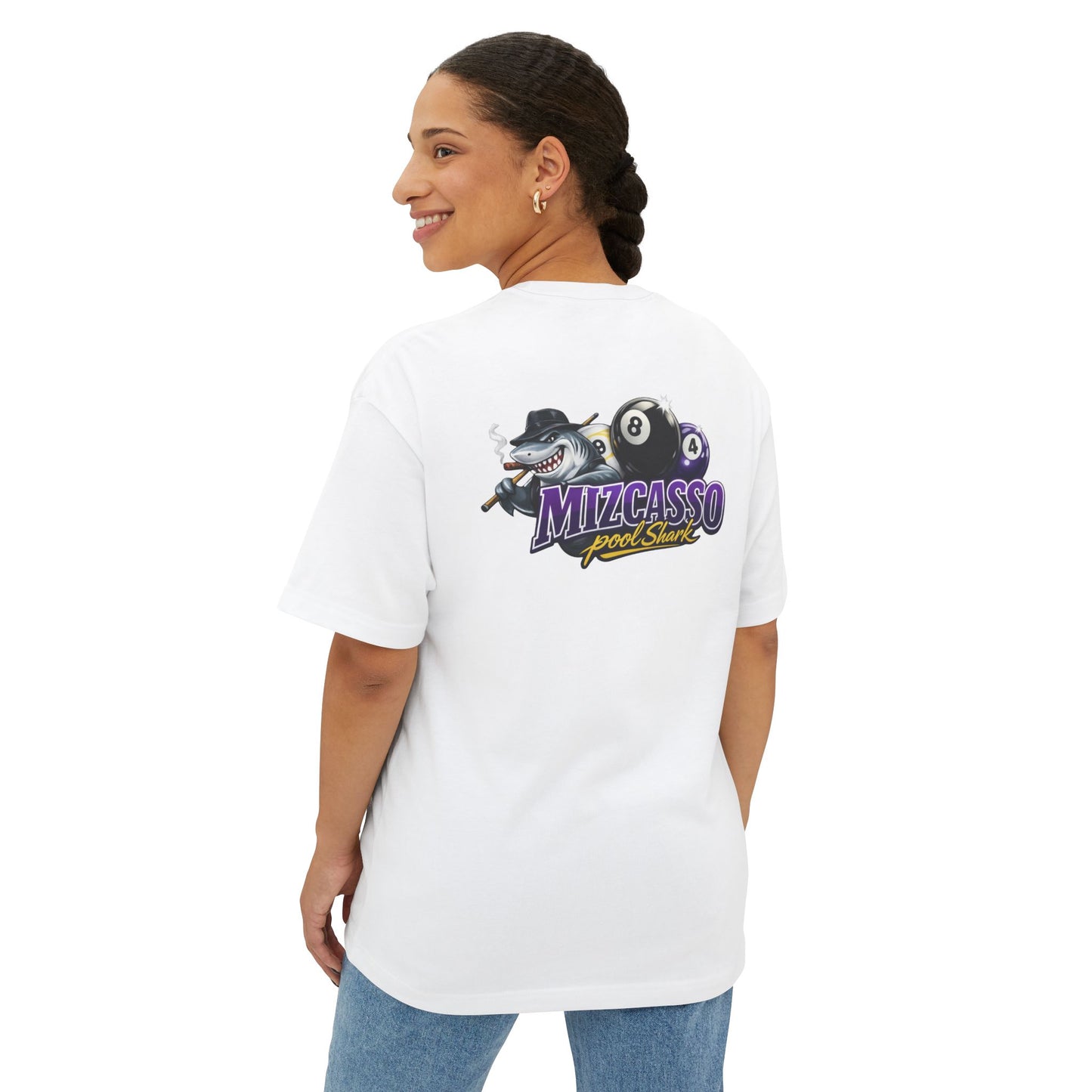 Mizcasso Pool Shark Tee — Graphic Oversized Boxy T-Shirt