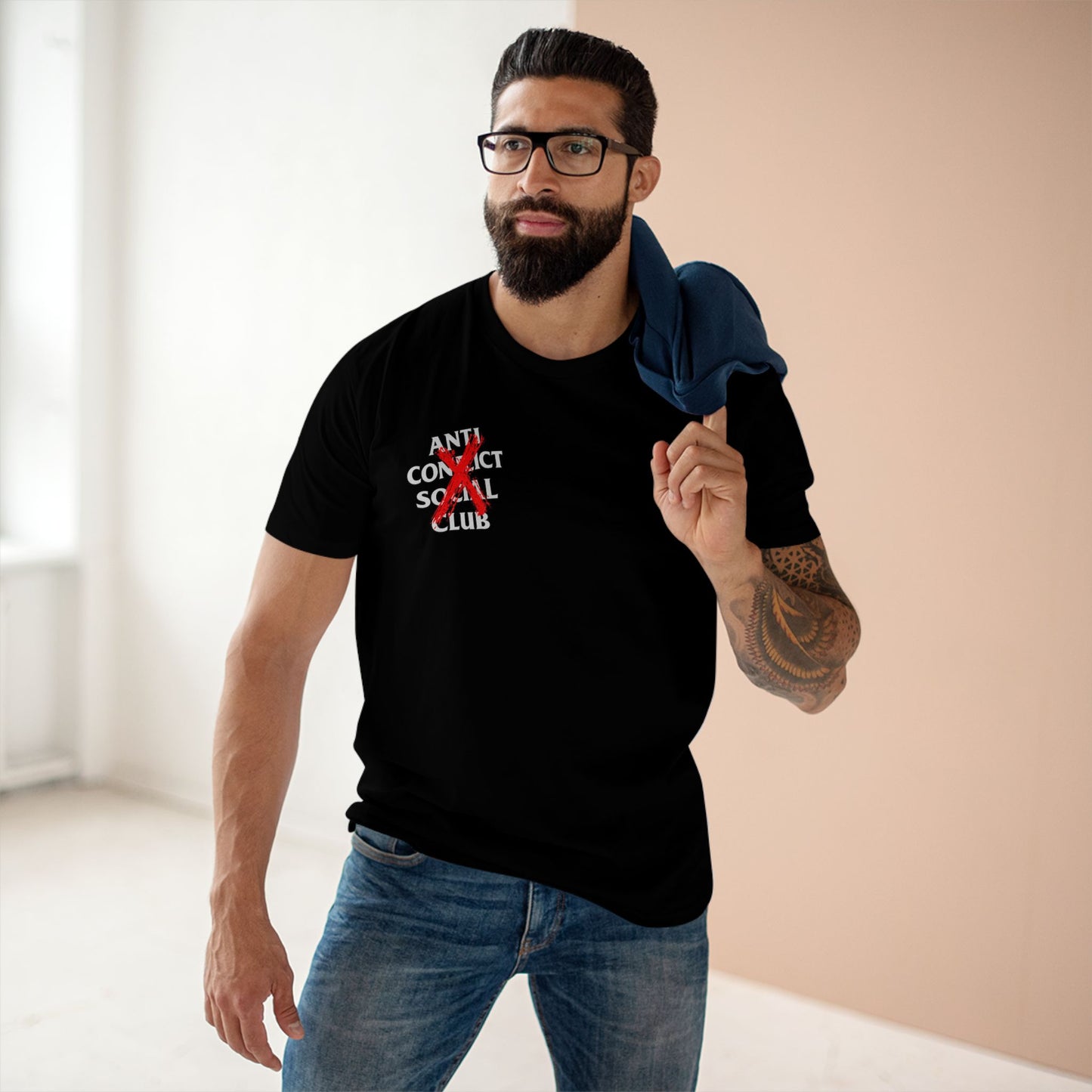 Anti Contact Social Club T-Shirt — Red X Graphic Tee