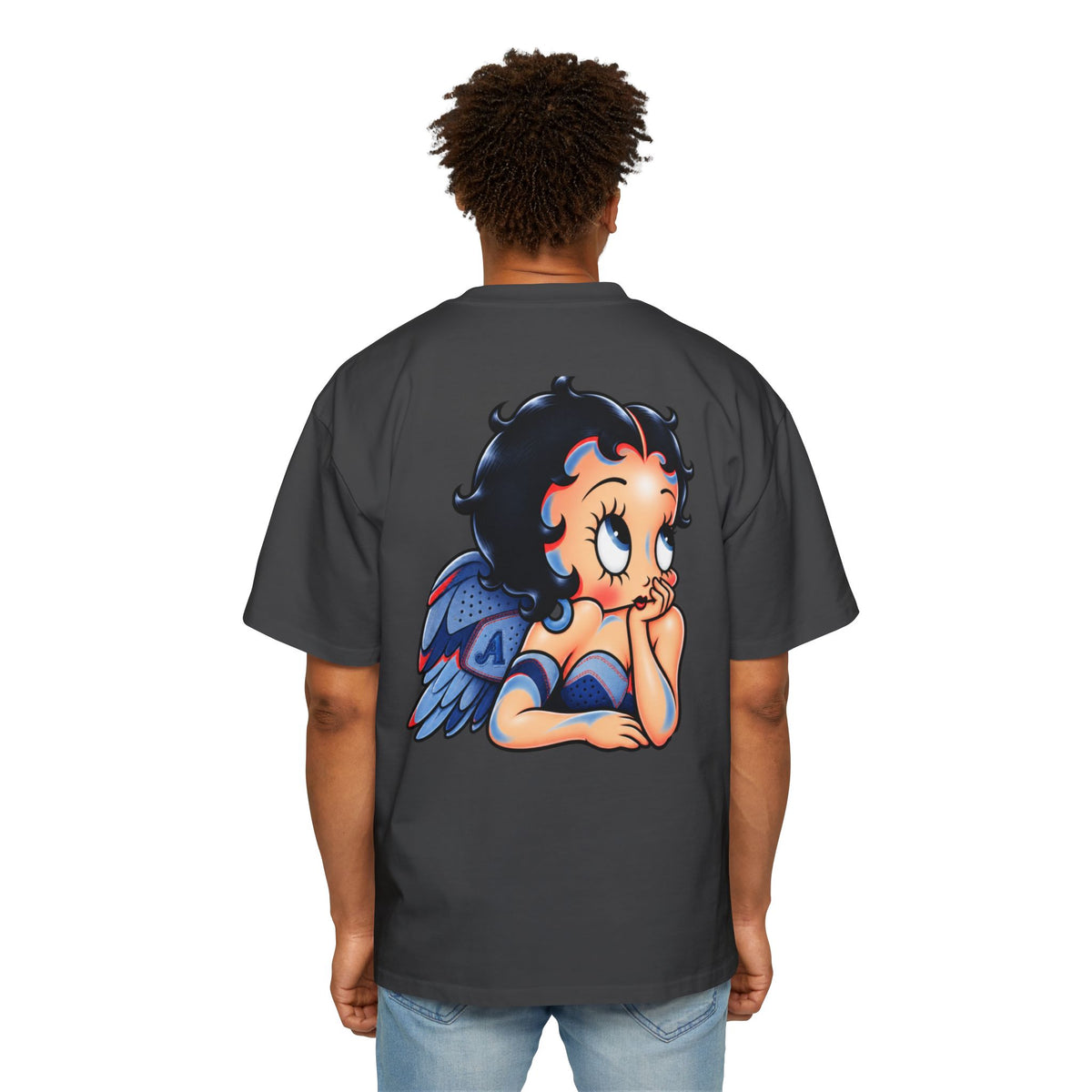 Betty Boop Angel Graphic Tee — Vintage Cartoon Oversized T-Shirt