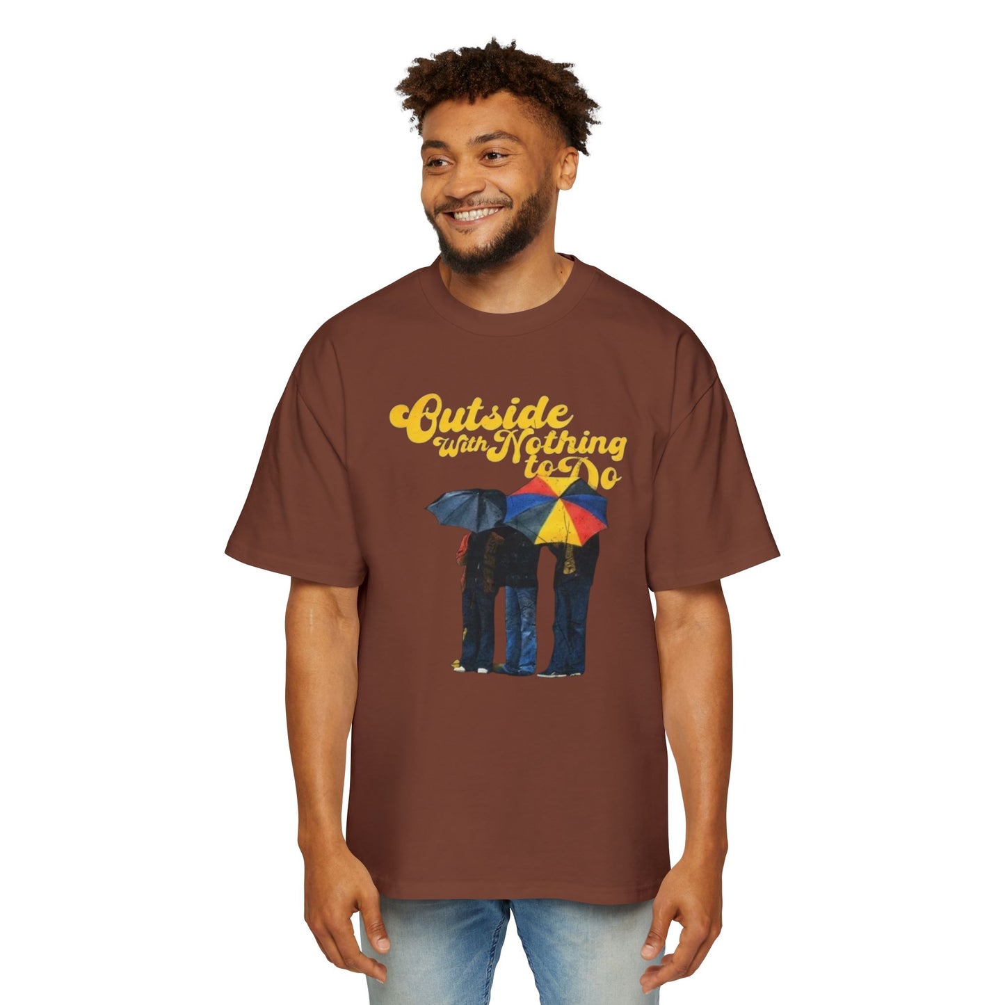 Graphic Tee — "Outside Ain't Nothing To Do / Find Something To Do" Vintage Rain Umbrella Design