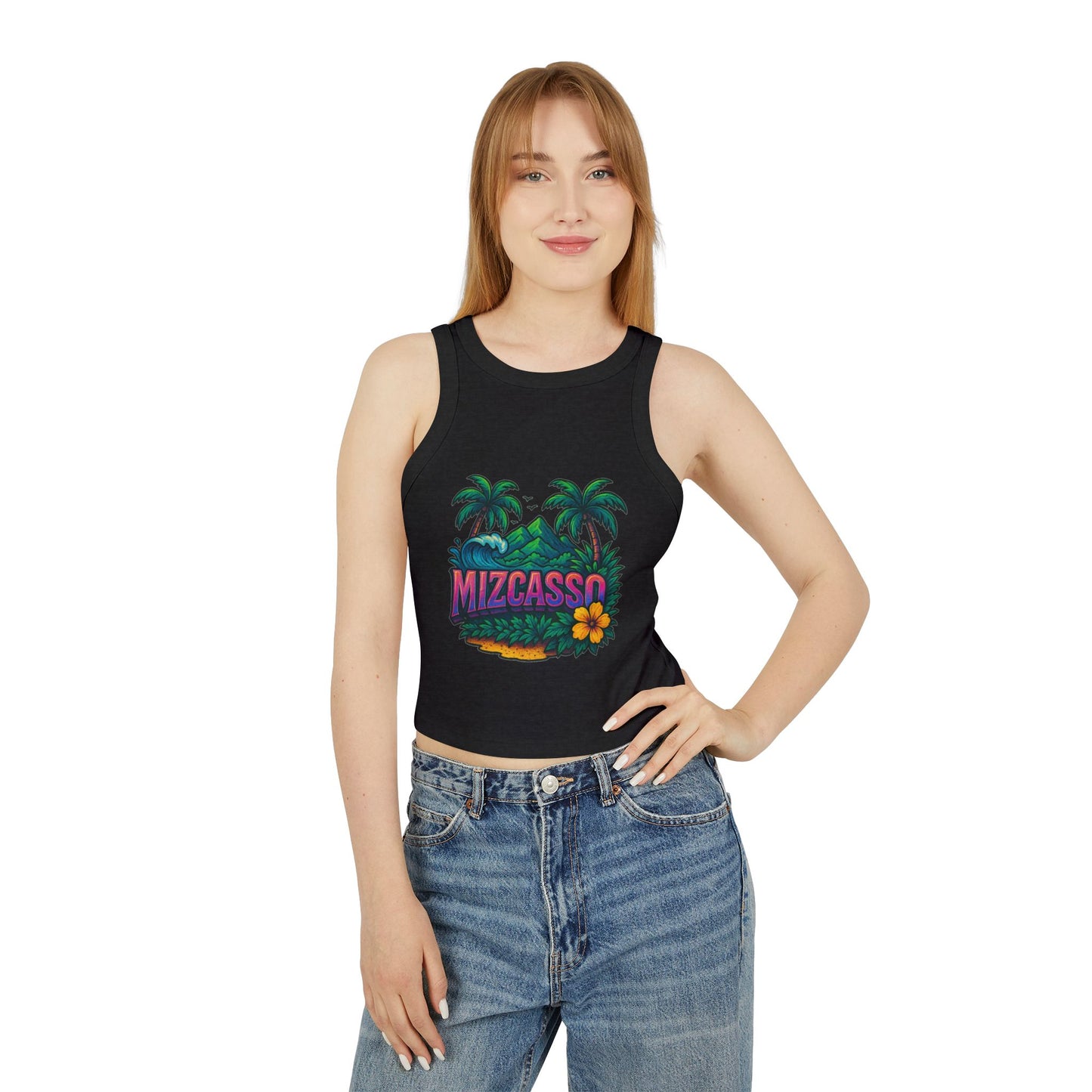 Tropical Vibes Racer Tank Top - Mizcasso Design