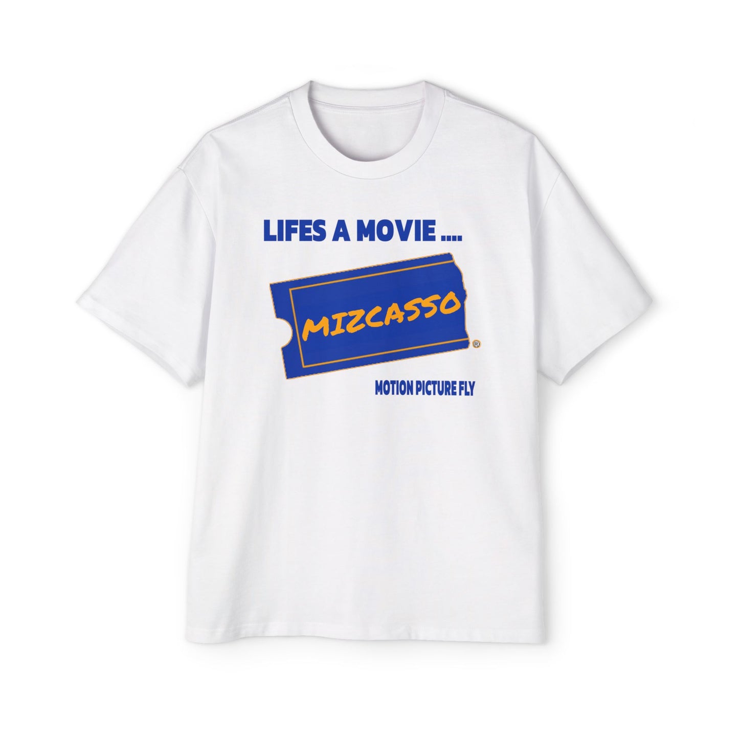 Men's Heavy Oversized Tee - 'Lifes a Movie' Graphic T-Shirt for Movie Lovers