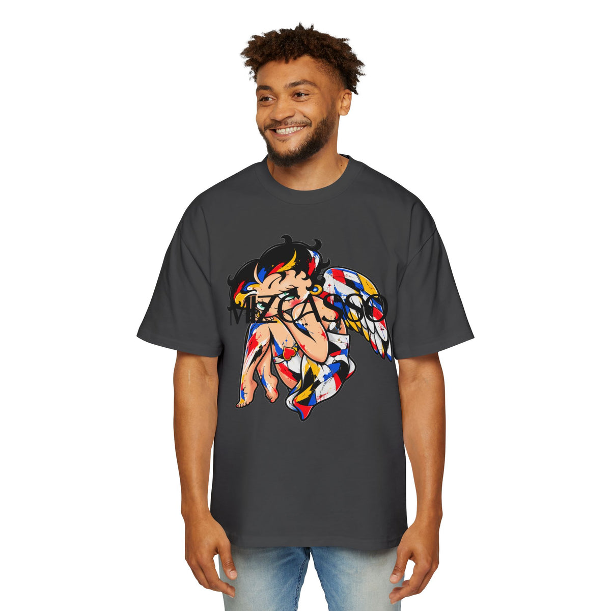 Mizkasso Anime Angel Graphic Oversized T-Shirt