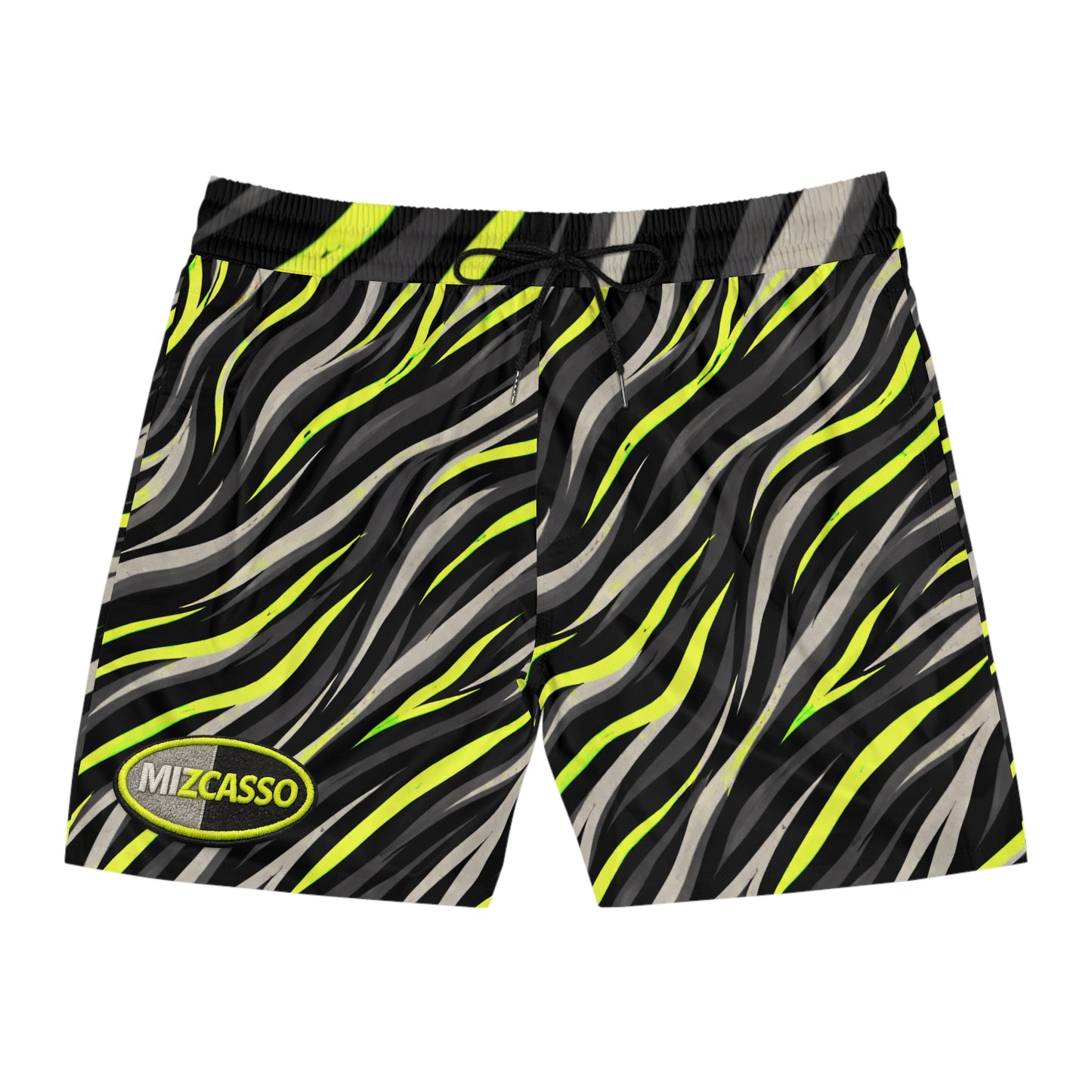 Men's Swim Shorts — Neon Zebra Wave All-Over Print