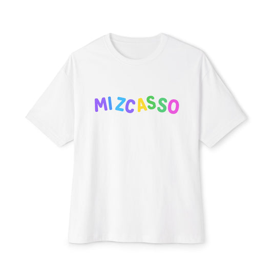 Playful Unisex Oversized Boxy Tee - ‘Mizcasso’ Graphic Shirt