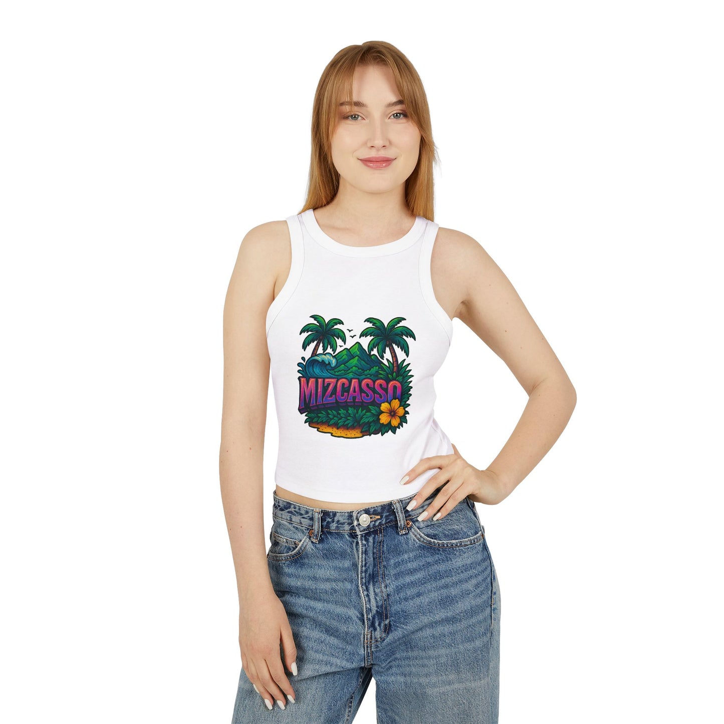 Tropical Vibes Racer Tank Top - Mizcasso Design
