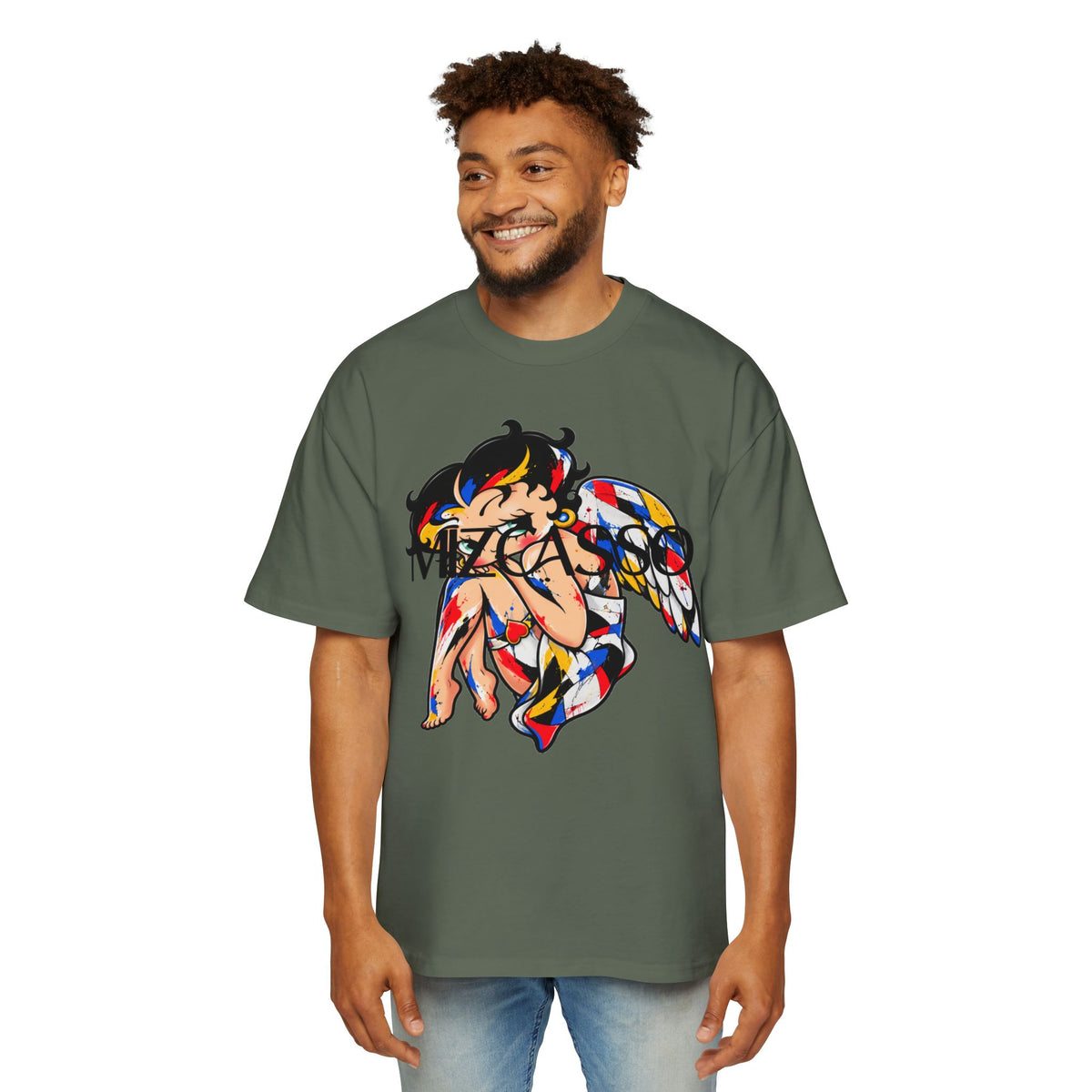 Mizkasso Anime Angel Graphic Oversized T-Shirt