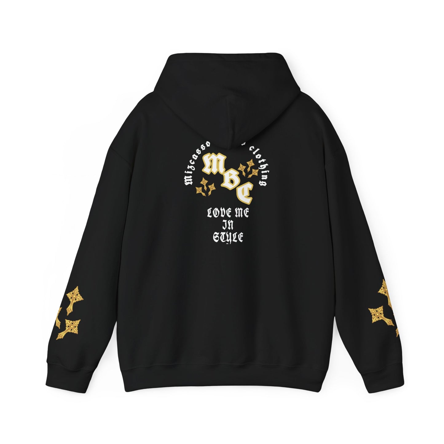 Love Me In Exile Hoodie — Gothic Gold Star Graphic Pullover