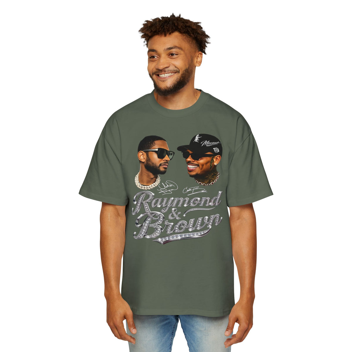 Men's Heavy Oversized Tee - Mizcasso Summer Time Cuffing Graphic