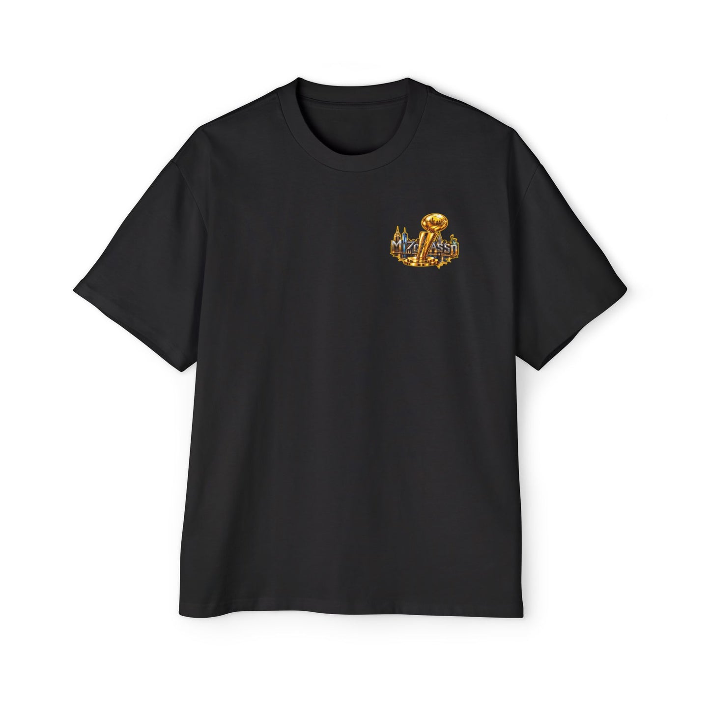 Championship Trophy Graphic Tee — 'MVP Assn' Gold City Back Print