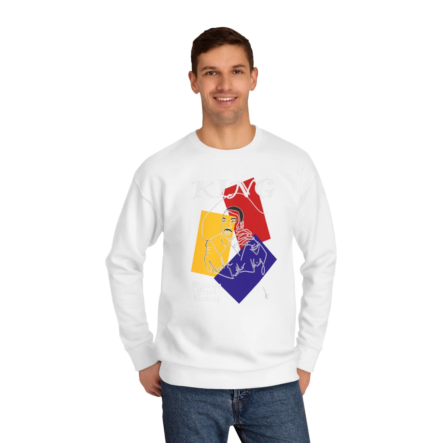 King Graphic Sweatshirt — Retro Abstract Art Crewneck