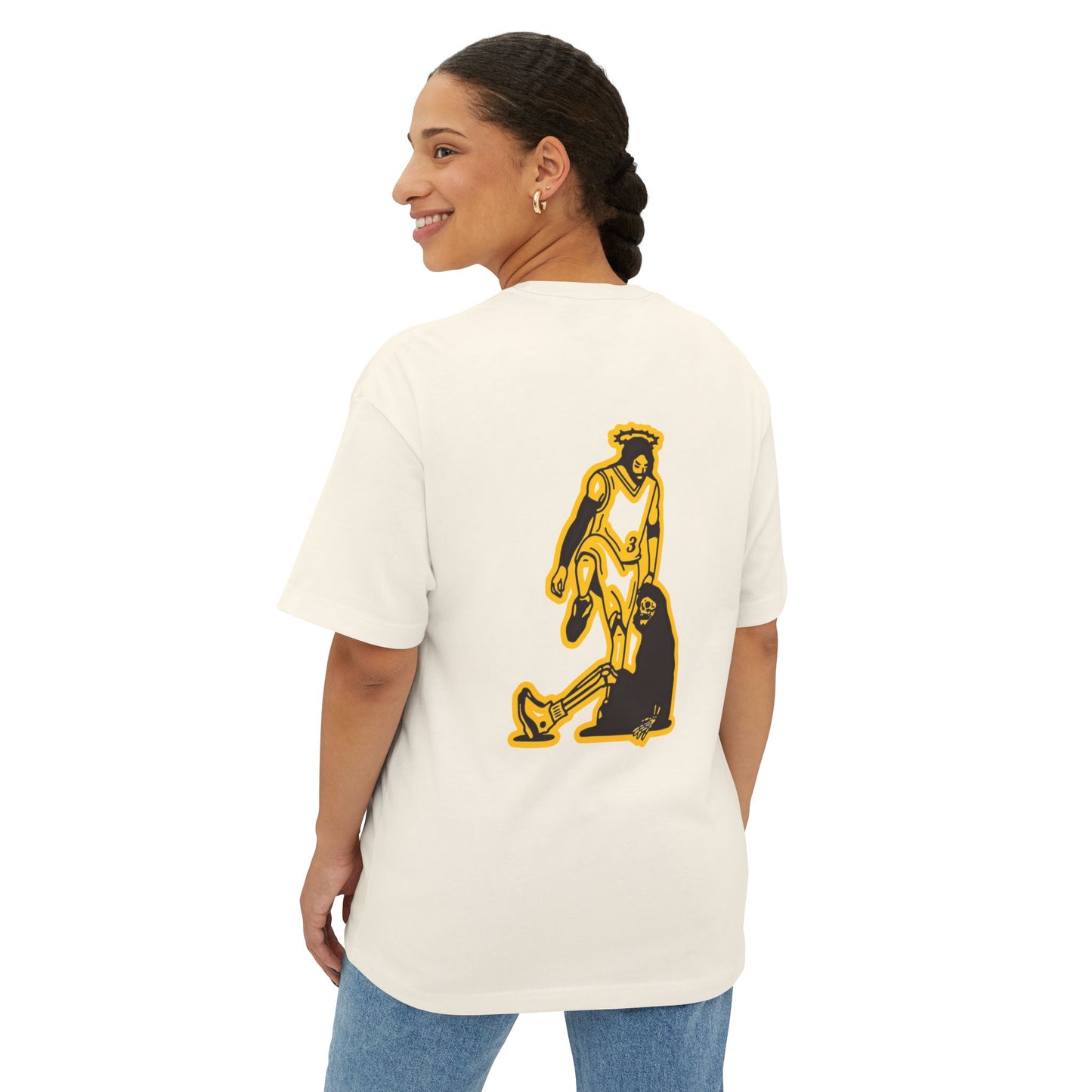 Unisex Oversized Boxy Tee - Cool Graphic Tee with Retro Sports Design