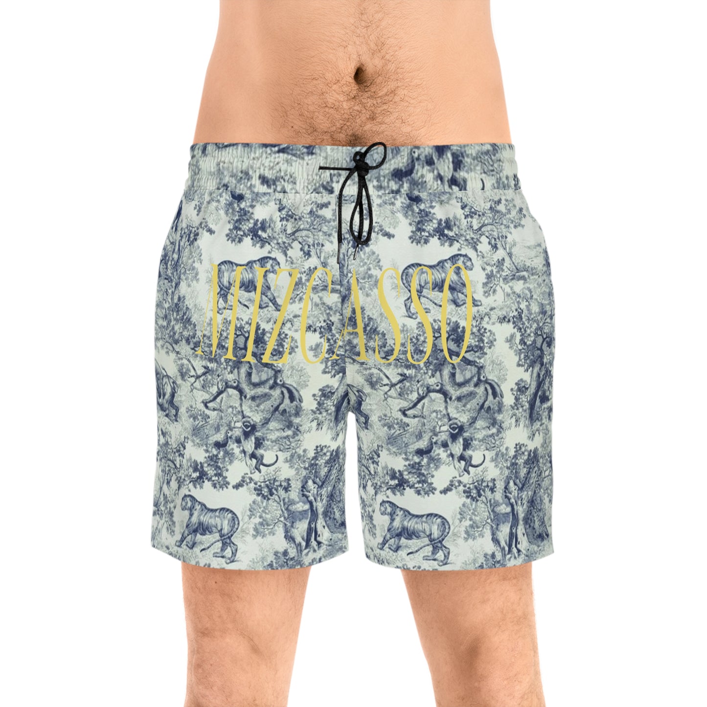 Men's Jungle Print Swim Shorts – Stylish Mid-Length Beachwear
