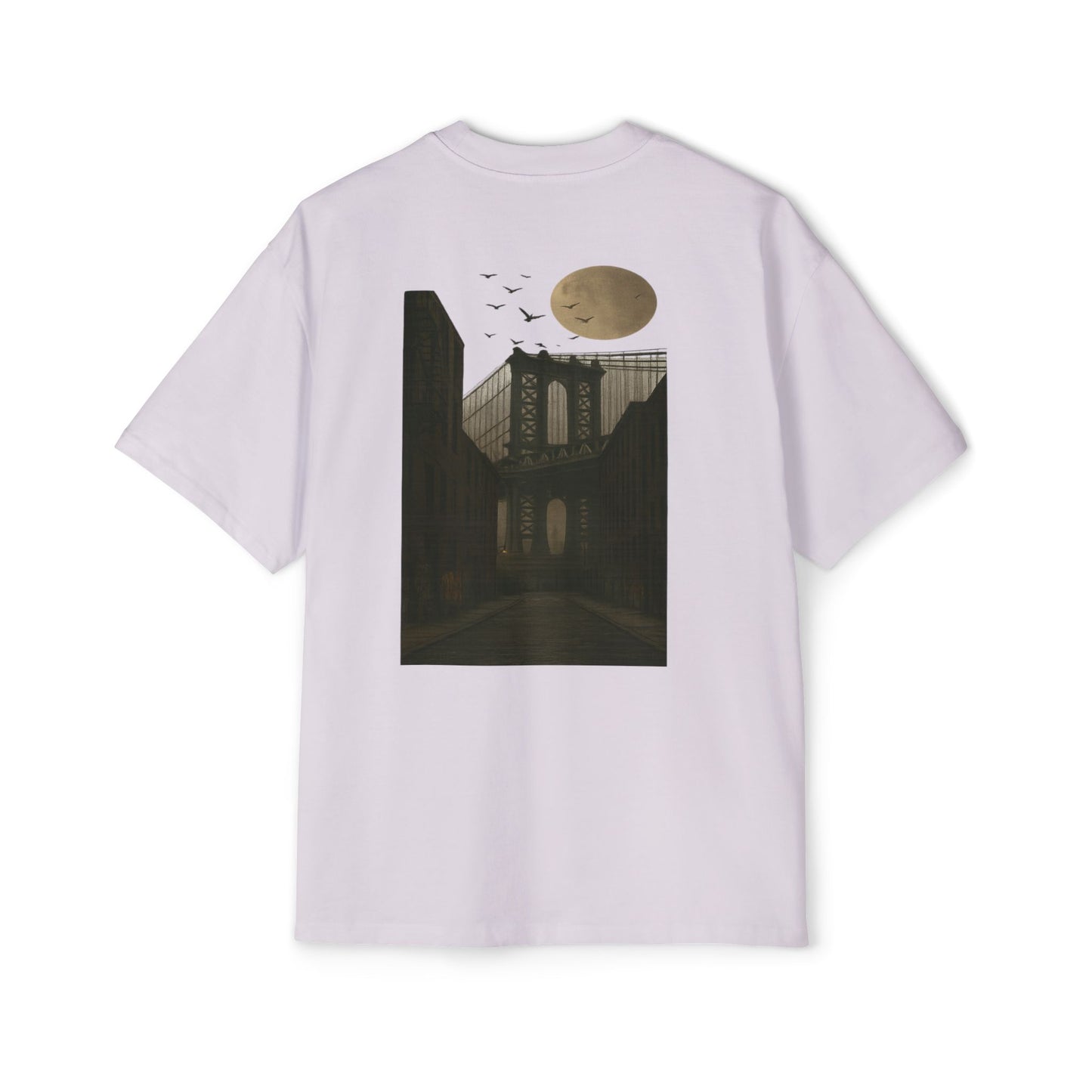 Men's Heavy Oversized Tee - Mizcasso Clothing with Brooklyn Bridge Design