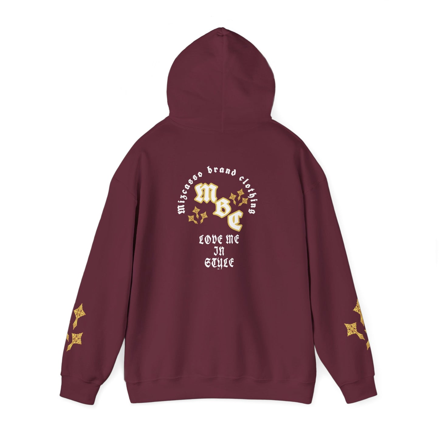 Love Me In Exile Hoodie — Gothic Gold Star Graphic Pullover