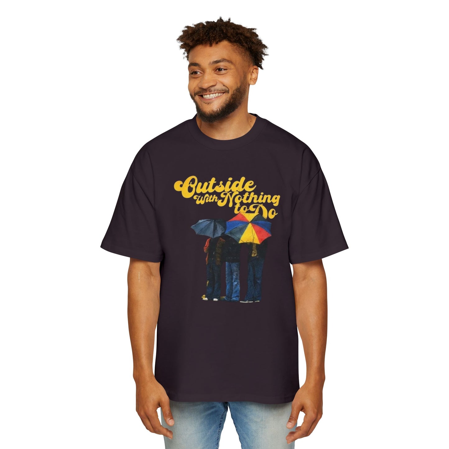 Graphic Tee — "Outside Ain't Nothing To Do / Find Something To Do" Vintage Rain Umbrella Design