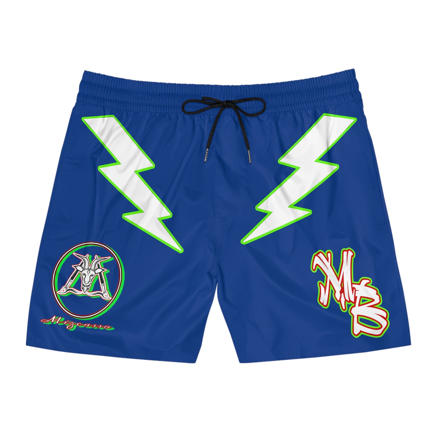 Mizcasso shock  Mid-Length Swim Shorts (AOP)