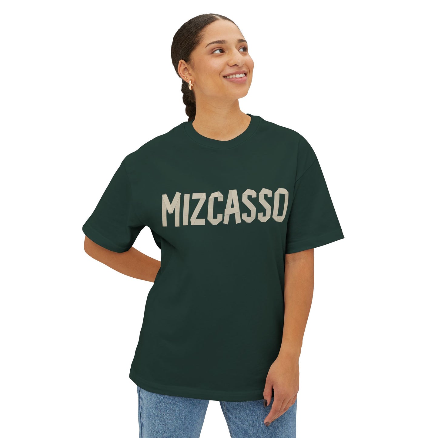 Mizcasso Boxy Tee - Unisex Oversized Graphic T-Shirt for Casual Style