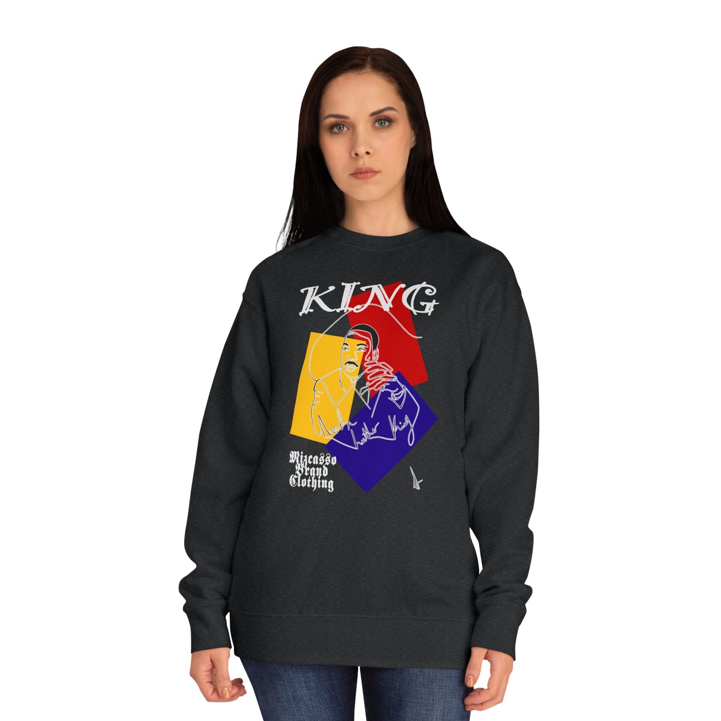 King Graphic Sweatshirt — Retro Abstract Art Crewneck