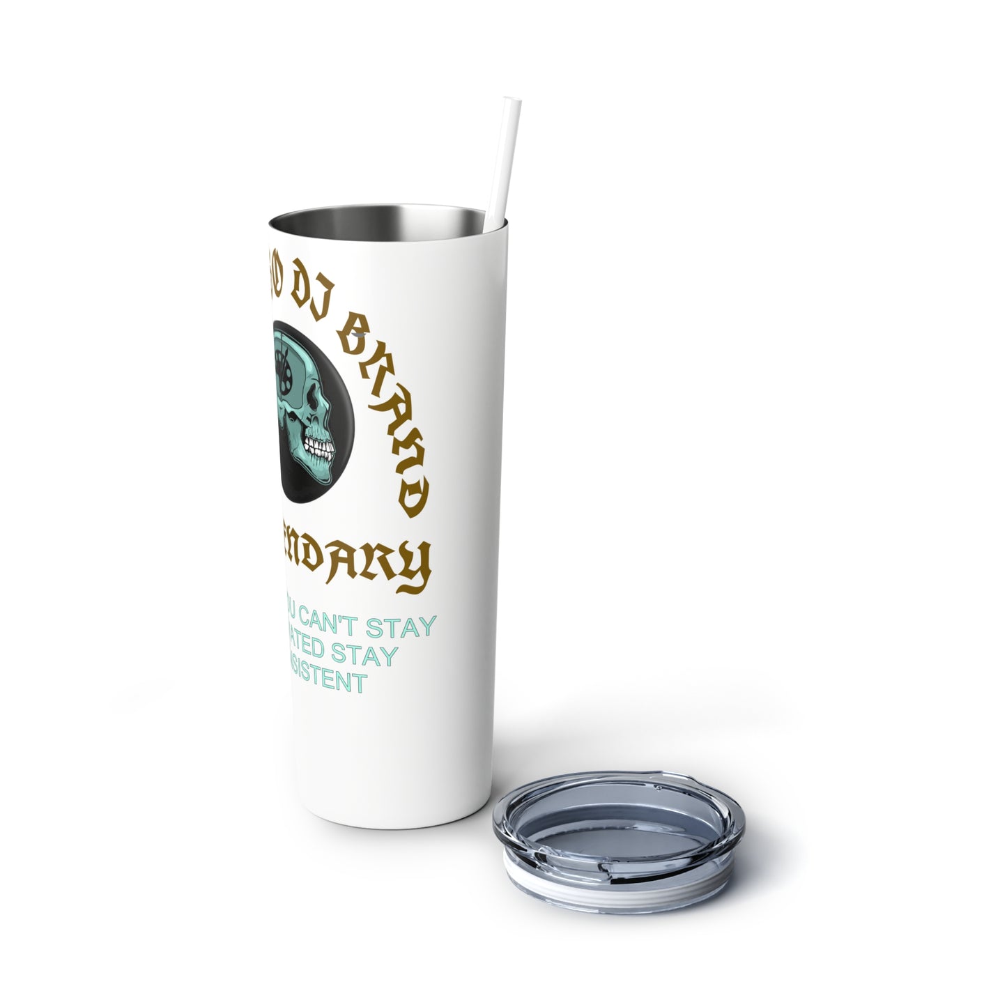 Skinny Steel Tumbler with Straw, 20oz